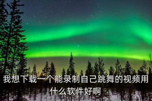 我想下载一个能录制自己跳舞的视频用什么软件好啊