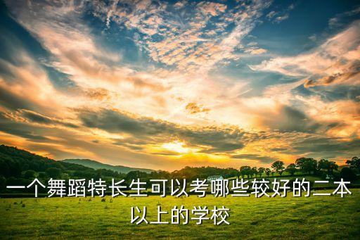 一个舞蹈特长生可以考哪些较好的二本以上的学校