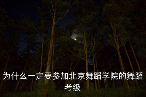 为什么一定要参加北京舞蹈学院的舞蹈考级