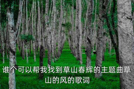 谁个可以帮我找到草山春辉的主题曲草山的风的歌词