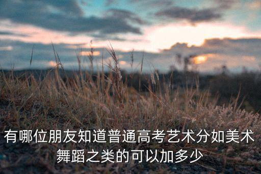 有哪位朋友知道普通高考艺术分如美术舞蹈之类的可以加多少