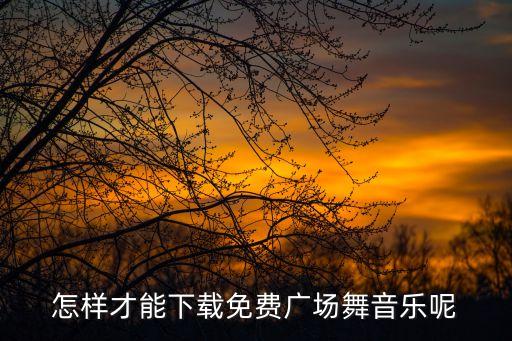 怎样才能下载免费广场舞音乐呢