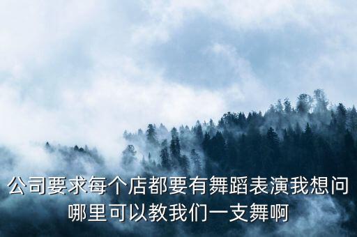 公司要求每个店都要有舞蹈表演我想问哪里可以教我们一支舞啊