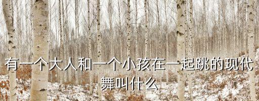 有一个大人和一个小孩在一起跳的现代舞叫什么