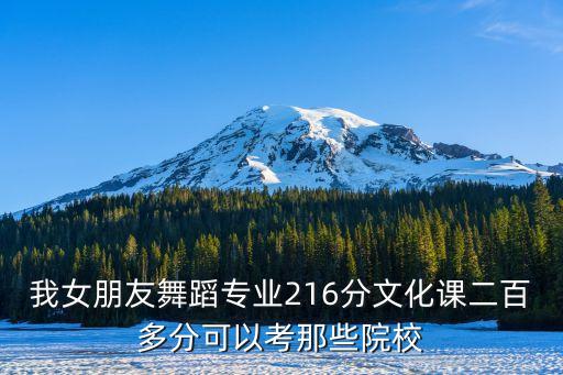 我女朋友舞蹈专业216分文化课二百多分可以考那些院校