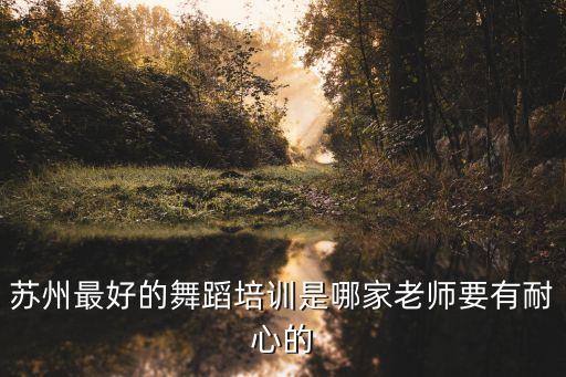 苏州最好的舞蹈培训是哪家老师要有耐心的