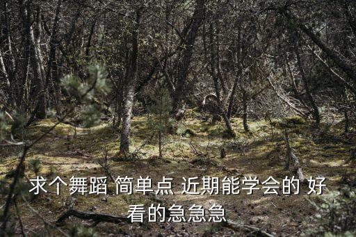 求个舞蹈 简单点 近期能学会的 好看的急急急