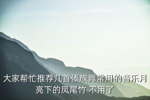 傣族欢快的音乐有哪些，适合跳傣族舞的音乐有哪些