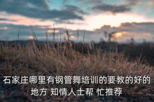 石家庄哪里有钢管舞培训的要教的好的地方 知情人士帮 忙推荐