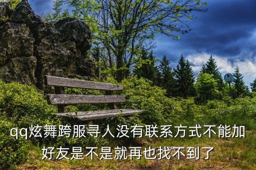qq炫舞跨服寻人没有联系方式不能加好友是不是就再也找不到了