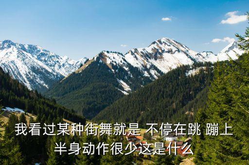 我看过某种街舞就是 不停在跳 蹦上半身动作很少这是什么