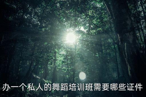 办一个私人的舞蹈培训班需要哪些证件