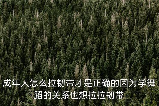 成年人怎么拉韧带才是正确的因为学舞蹈的关系也想拉拉韧带