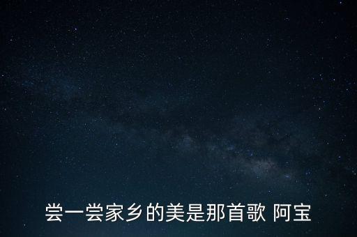 尝一尝家乡的美是那首歌 阿宝