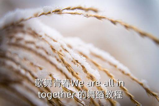 歌舞青春We are all in together 的舞蹈教程