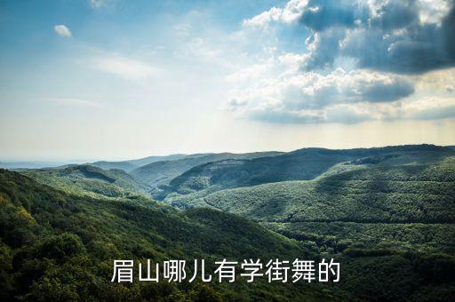 眉山舞蹈学校，眉山哪儿有学街舞的