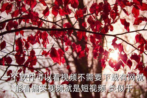 一个软件可以看视频不需要下载有网就能看搞笑视频就是短视频 类似于