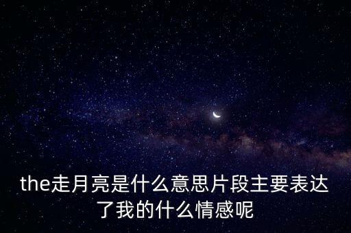 the走月亮是什么意思片段主要表达了我的什么情感呢