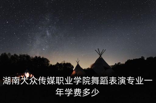 湖南大众传媒职业学院舞蹈表演专业一年学费多少