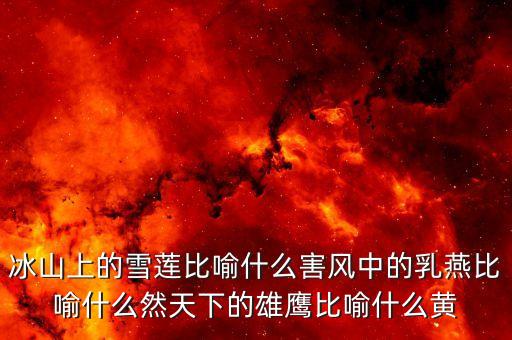 雪莲广场舞蹈视频大全山木，冰山上的雪莲比喻什么害风中的乳燕比喻什么然天下的雄鹰比喻什么黄