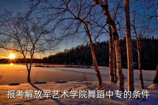 舞蹈怎么考上军艺，报考解放军艺术学院舞蹈中专的条件