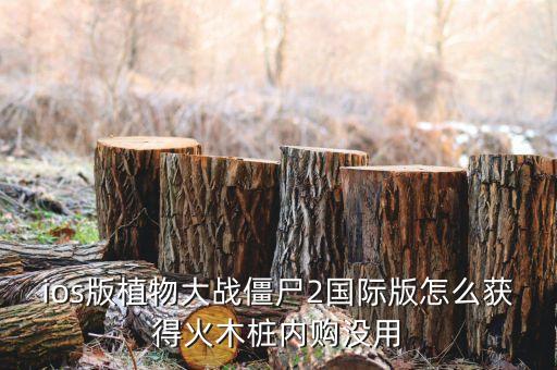 ios版植物大战僵尸2国际版怎么获得火木桩内购没用