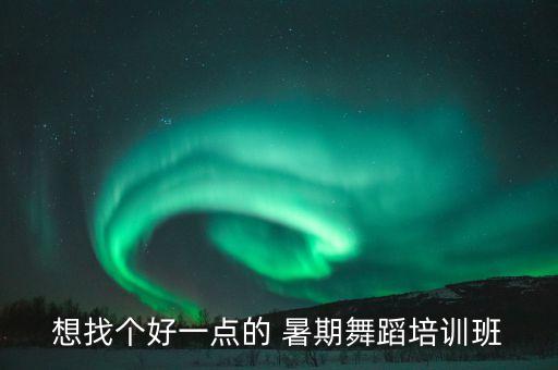 想找个好一点的 暑期舞蹈培训班