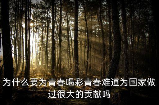 青春喝彩什么意思是什么，为什么要为青春喝彩青春难道为国家做过很大的贡献吗