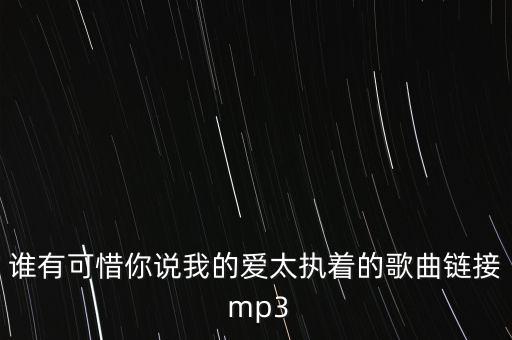 谁有可惜你说我的爱太执着的歌曲链接 mp3