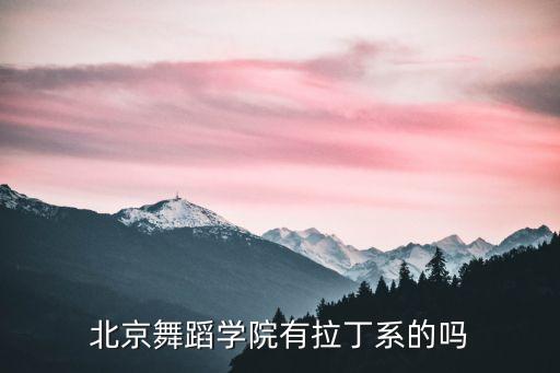 北京舞蹈学院有拉丁系的吗