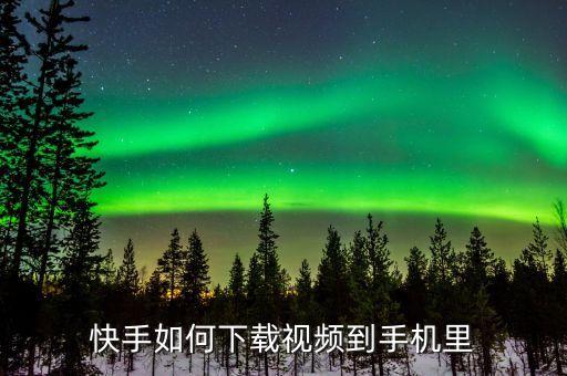 快手如何下载视频到手机里