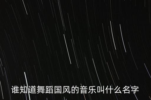 谁知道舞蹈国风的音乐叫什么名字