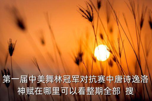 唐诗逸舞蹈剧目有哪些，舞林争霸 唐诗逸跳的舞背景音乐是什么歌