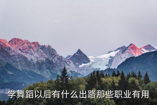 学舞蹈以后有什么出路那些职业有用