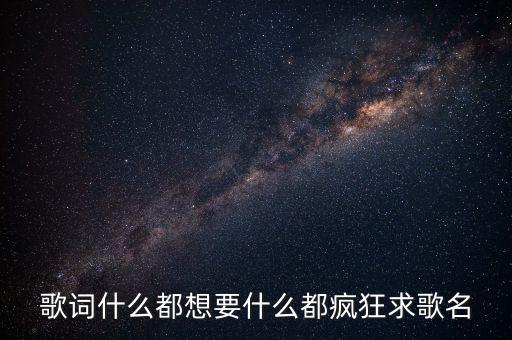 歌词什么都想要什么都疯狂求歌名