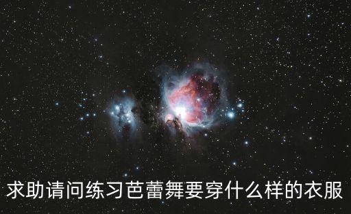 求助请问练习芭蕾舞要穿什么样的衣服