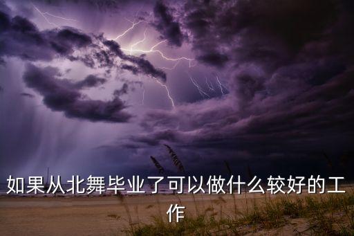 如果从北舞毕业了可以做什么较好的工作
