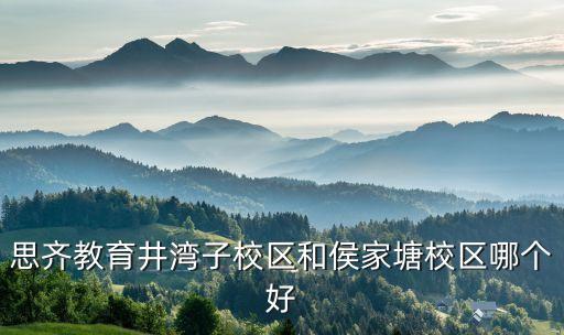 思齐教育井湾子校区和侯家塘校区哪个好