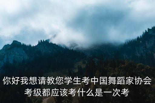 你好我想请教您学生考中国舞蹈家协会考级都应该考什么是一次考