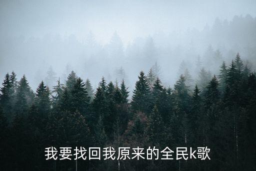 我要找回我原来的全民k歌