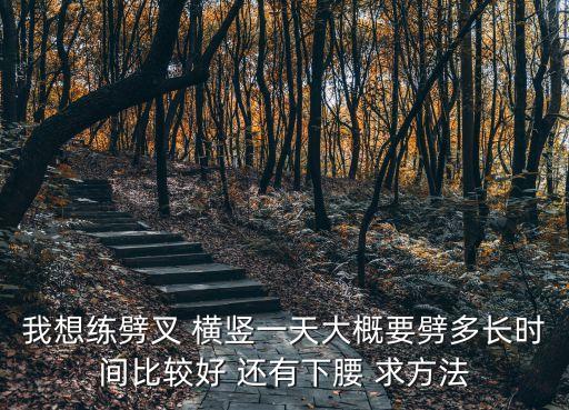 我想练劈叉 横竖一天大概要劈多长时间比较好 还有下腰 求方法