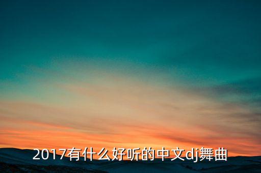 2017有什么好听的中文dj舞曲