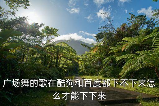 广场舞的歌在酷狗和百度都下不下来怎么才能下下来