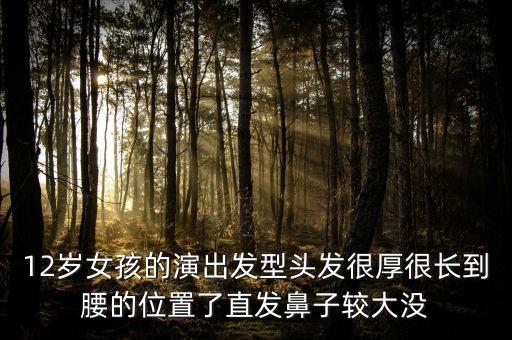 12岁女孩的演出发型头发很厚很长到腰的位置了直发鼻子较大没