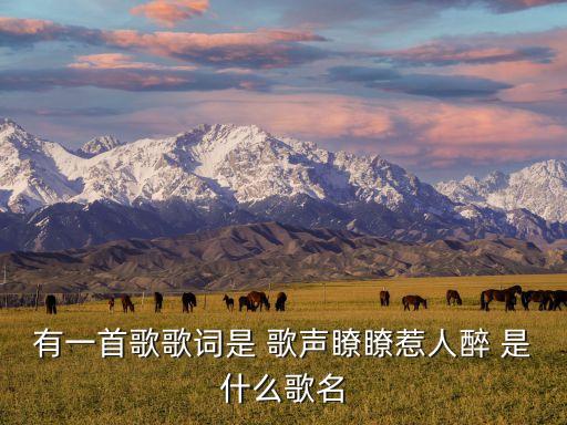 有一首歌歌词是 歌声瞭瞭惹人醉 是什么歌名