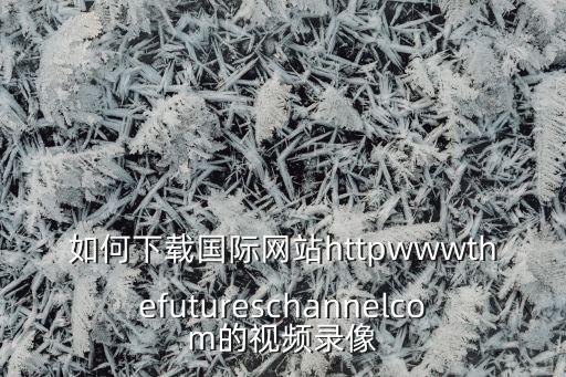 如何下载国际网站httpwwwthefutureschannelcom的视频录像