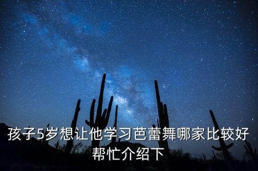 孩子5岁想让他学习芭蕾舞哪家比较好帮忙介绍下