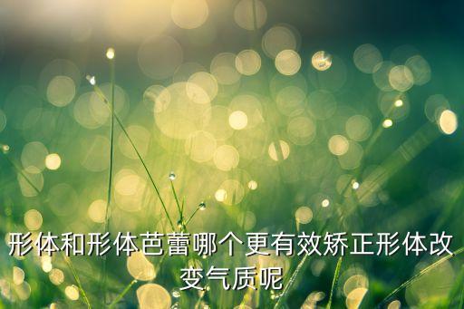 形体和形体芭蕾哪个更有效矫正形体改变气质呢