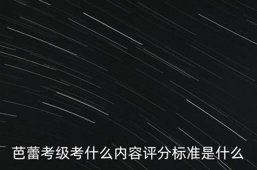 芭蕾考级考什么内容评分标准是什么
