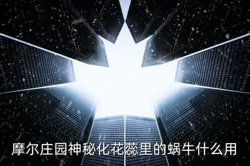 摩尔庄园神秘化花蕊里的蜗牛什么用